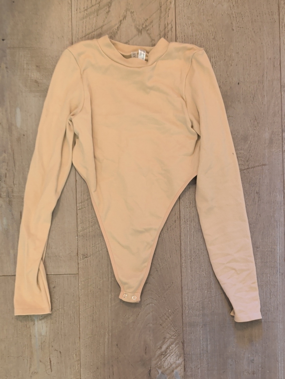 Long-Sleeve Cream Bodysuit Size Small Medium
